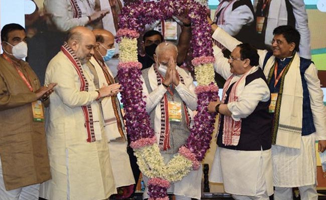BJP "Doesn't Revolve Around Family": PM's  Jibe At Congress In Party Meet