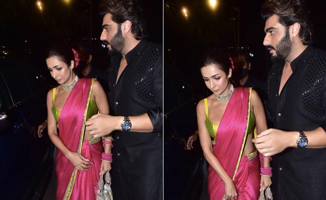 Malaika Arora In A Vibrant Pink And Green <i>Saree</i> Is All The Light Our Diwali Needs