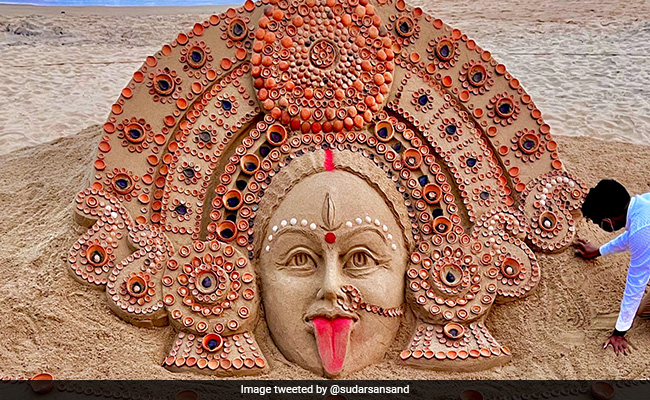 Odisha's Sudarsan Pattnaik Creates Goddess Kali Sand Art With 2,000 Diyas
