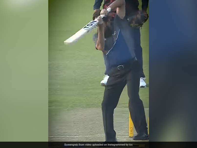 Watch: ICC Quips As Umpire Aleem Dar Plays A Cover Drive With Shimron Hetmyers Bat