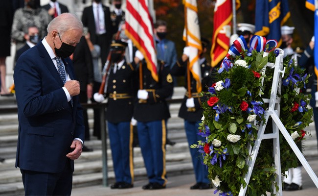 On Veterans Day, Joe Biden Honors Troops As "Spine Of America"