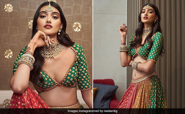 Neelam Gill Is Lighting Up Our Lives In Her Multi-Tonal Sabyasachi <i>Lehenga</i>