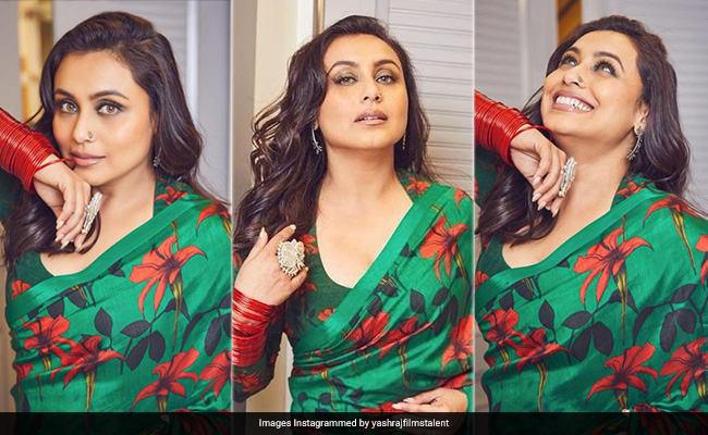 Rani Mukerji Is Back As <i>Babli</i> With Her Prints Galore In A Fabulous Floral Masaba <i>Saree</i>