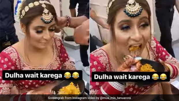 Viral Video: Bride Eats Maggi While Getting Ready, Says 'Dulha Wait Karega'