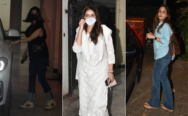 Sussanne Khan, Sister Farah And Bhavana Panday Visit Neelam Kothari After Her Father's Death