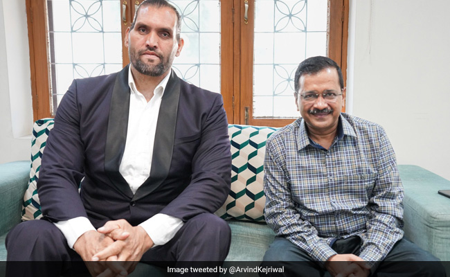 "The Great Khali" Meets Arvind Kejriwal, Praises AAP's Work In Delhi