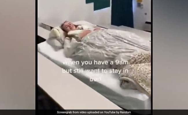 Viral Video: Student Turns Up For Morning Lecture With Mattress And Bedding