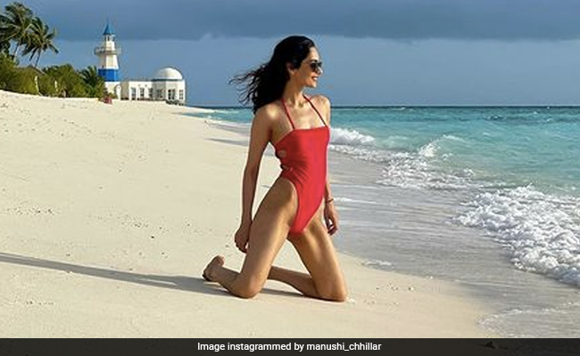 Of Course, Manushi Chhillar's Baywatch Moment Is Incomplete Without A Red Swimsuit