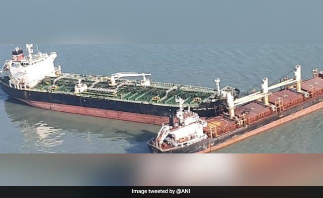 Oil Slick In Gulf Of Kutch After Major Cargo Ship Collision