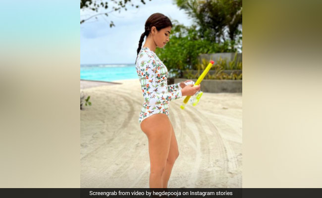 Pooja Hegde Can Make Even Snorkelling Look Cool In A Long Sleeve Printed Swimsuit