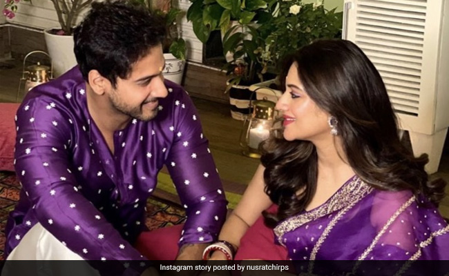 Trinamool's Nusrat Jahan Shares 1st Photo Of Son From Diwali Celebrations