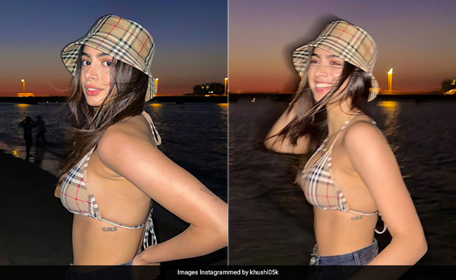Khushi Kapoor Is A Certified Stunner In Her Rs 35K Burberry Bikini And Denim Shorts