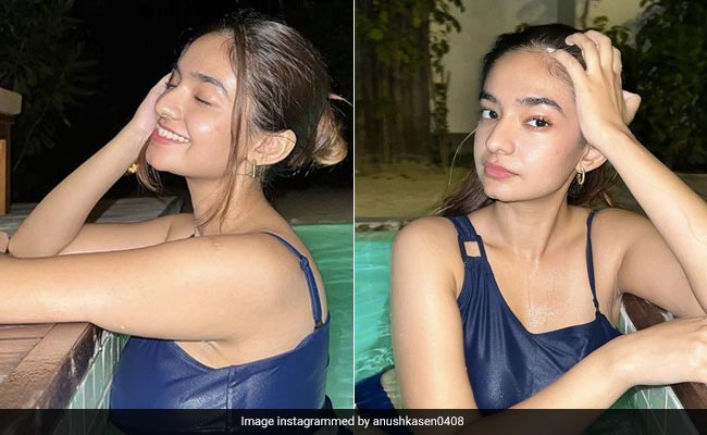 A Look At Anushka Sen's Stylish "Nights Like These" In Maldives In A Blue Cutout Swimsuit