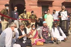 Trinamool MPs Picket Amit Shah's Office Over Tripura Crackdown Trinamool MPs Picket Amit Shah's Office Over Tripura Crackdown