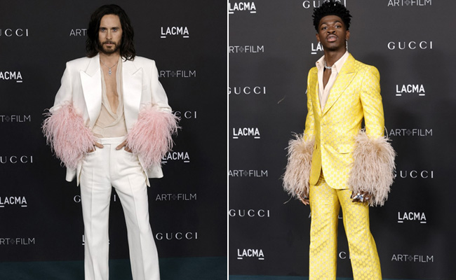 Jared Leto Or Lil Nas X, Who Wore The Groovy Feathery Sleeved Gucci Suit Better?