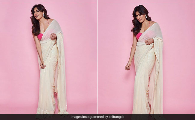 Chitrangda Singh Shows Us How To Make A Sequinned Ivory <i>Saree</i> Pop