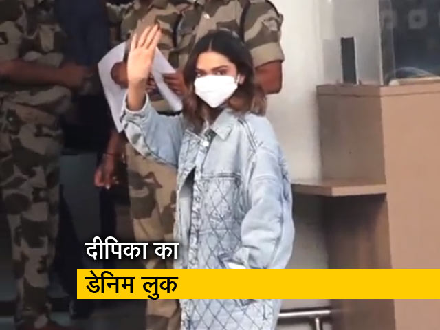 एयरपोर्ट पर जबरदस्त डेनिम लुक में नजर आईं दीपिका पादुकोण