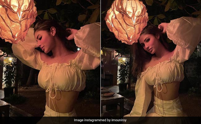 Mouni Roy In A Ruffled White Crop Top And Skirt Looks Like Nothing But Pure Magic