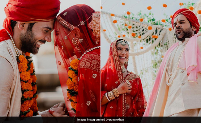 Patralekhaa Is A Beautiful Sabyasachi Bride In A Red <i>Saree</i> For Her Wedding To RajKummar Rao