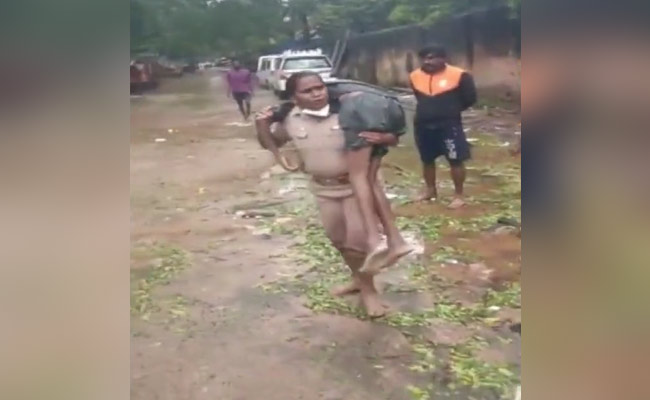 Viral: Chennai Woman Cop Carries Man On Shoulders In Dramatic Rescue