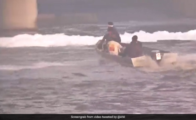 Ahead Of Chhath Puja, 15 Boats Remove Toxic Foam From Yamuna River