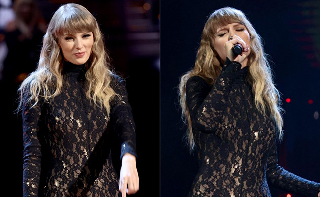 Taylor Swift Doesn't Need A Halloween Excuse To Look So Good In A Black Lace Catsuit