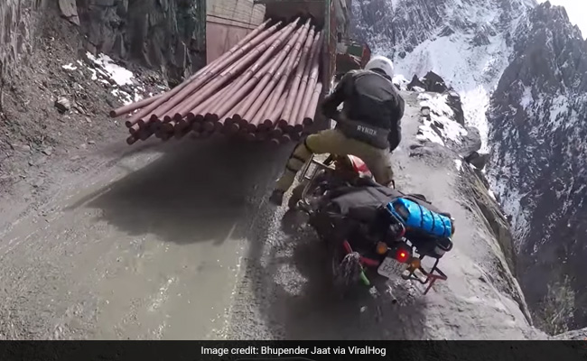 Watch: Biker's Close Call While Trying To Overtake Truck On Zojila Pass