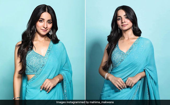Mahima Makwana's Ocean Blue <i>Saree</i> Is The Only Weekday Blues We're Accepting