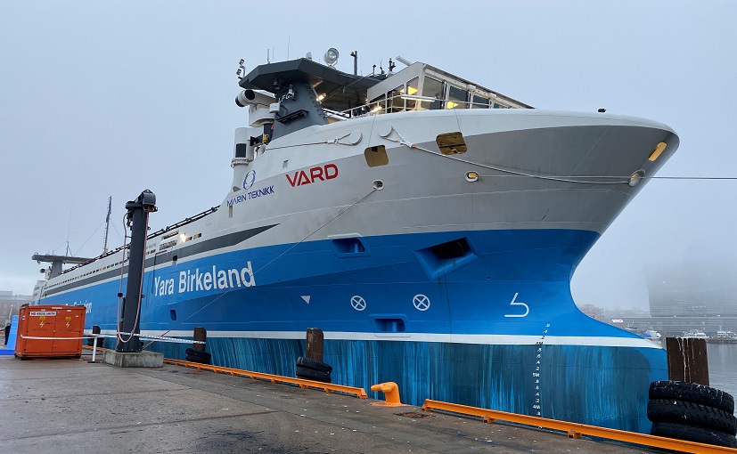 Yara Debuts World's First Autonomous Electric Container Ship