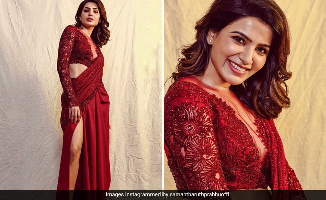 Samantha Ruth Prabhu Gives A Red Saree A Bold New Twist With A ...