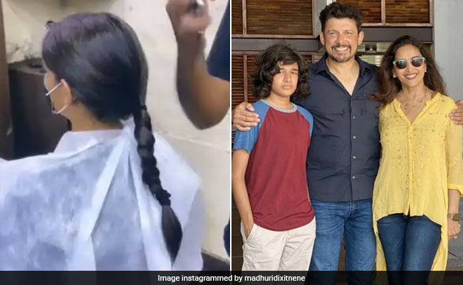 Madhuri Dixit's Son Ryan Donates Hair To Cancer Patients. "It Took Him Almost 2 Years To Grow The Required Length Of Hair," She Writes