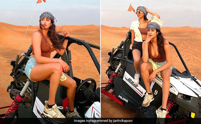 Janhvi Kapoor Makes The Sand Dunes Look More Stylish In A Crop Top, Shorts And Rs 87K Louis Vuitton Sneakers