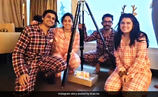 Christmas 2021: Pics From Aamir Khan's Festivities With Daughter Ira And Her Boyfriend Nupur Shikhare
