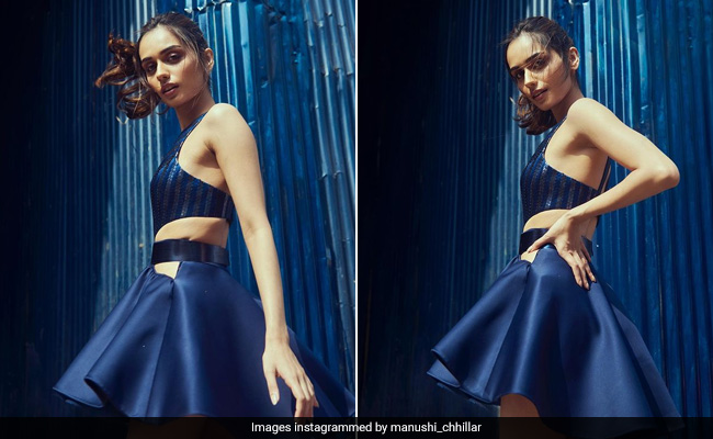 Manushi Chillar In A Blue Dress Is The Most Stylish Christmas Gift Of The Season