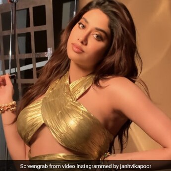 Janhvi Kapoor Glistens Like Pure Gold In A Golden Cutout Dress