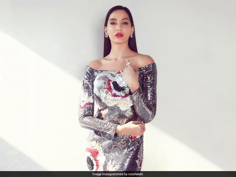 All That Shimmer Is Nora Fatehi In A Sequin Floral Dress