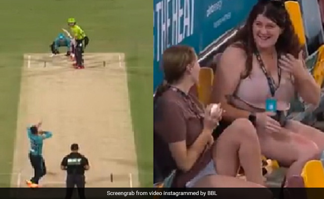 बल्लेबाज ने मारा आसमानी छक्का, दर्शक दीर्घा में बैठी लड़की ने लिया कैच, हर कोई चौंका- Video