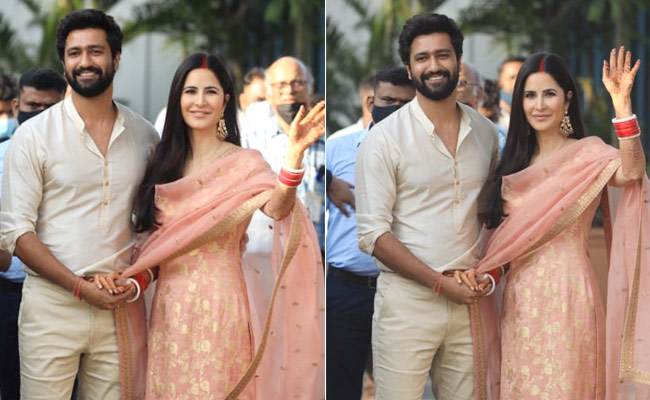 We Can't Take Our Eyes Off Of Katrina Kaif In A Sabyasachi Suit, <i>Sindoor</i> And Bright Red <i>Choodas</i>