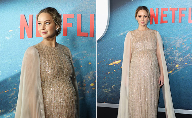 Jennifer Lawrence Is A Dazzling Mom-To-Be In A Sequinned Dior Gown