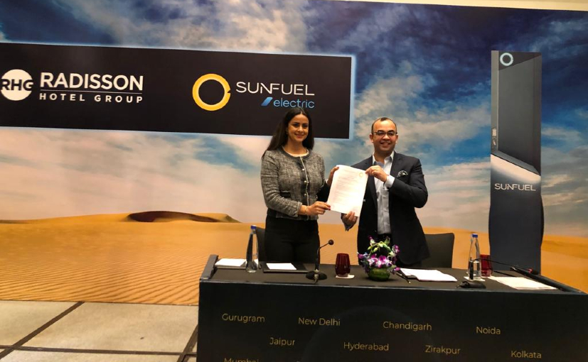 SunFuel Electric Partners With Radisson Hotels To Provide EV Charging Points Across India