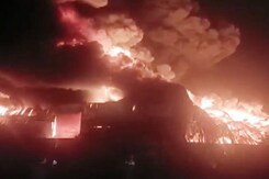 Massive Fire Breaks Out At Warehouse In Rajasthan's Alwar Massive Fire Breaks Out At Warehouse In Rajasthan's Alwar