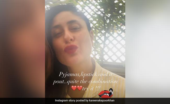 Kareena Kapoor's COVID Quarantine Toolkit - "<I>Pyjama</I>, Lipstick And A Pout"