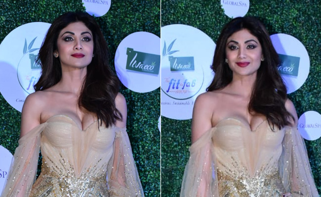 Shilpa Shetty Turns Heads As She Steps Out In A Golden Body-Hugging Number