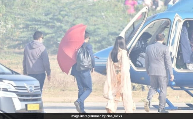 Newlyweds Katrina Kaif And Vicky Kaushal Fly To Jaipur Airport In Helicopter