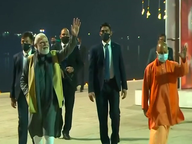 PM Modi Arrives For Ganga Aarti At Revamped Varanasi Ghat