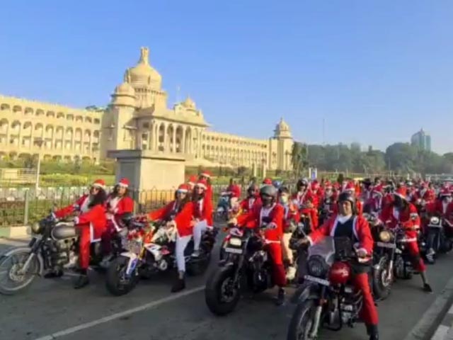 Watch: Christmas Bike Rally In Karnataka With 100 Women Dressed As Santa