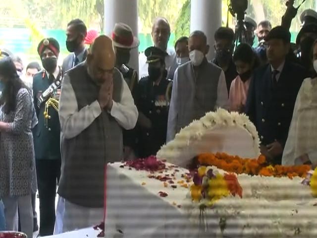 Home Minister Amit Shah Pays Tribute To General Bipin Rawat, Wife