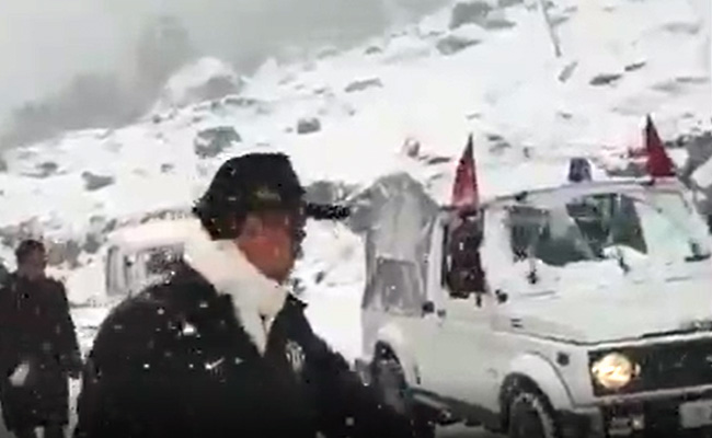 Watch: Minister Kiren Rijiju Helps Cars Amid Arunachal Snowfall