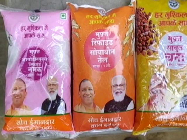 PM Modi, Yogi Adityanath On Packets Of Free Salt, <i>Dal</i> For Poor In UP