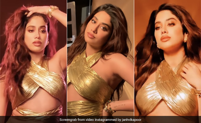 Janhvi Kapoor Glistens Like Pure Gold In A Golden Cutout Dress